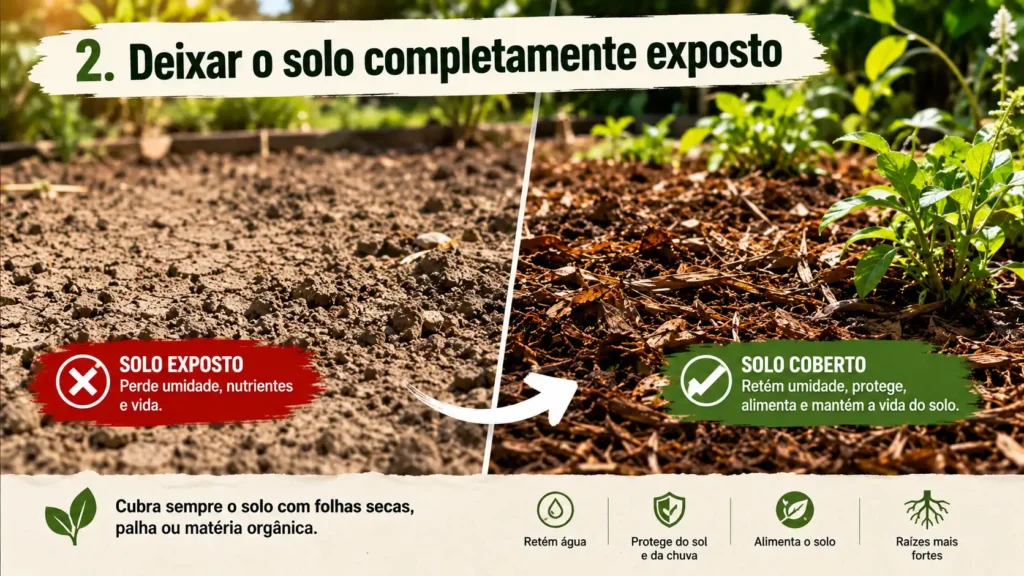 2. Deixar o solo completamente exposto
