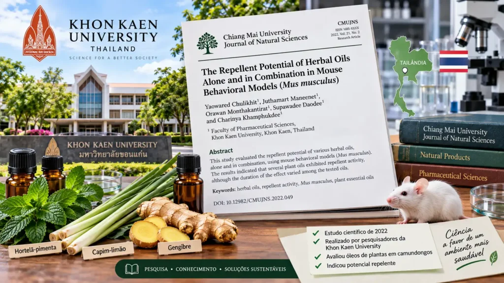 Estudo científico sobre plantas que afastam ratos realizado pela Khon Kaen University