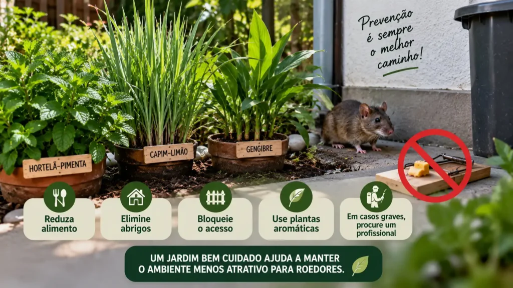 Plantas aromáticas e medidas de prevenção contra ratos no jardim